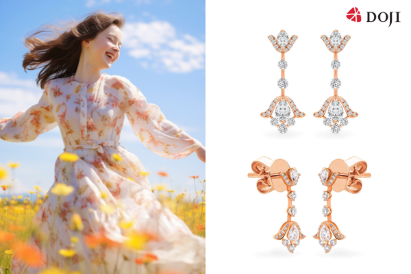 Mẫu hoa tai phù hợp để sử dụng trong những buổi gặp gỡ, hẹn hò hay gặp mặt bạn bè.