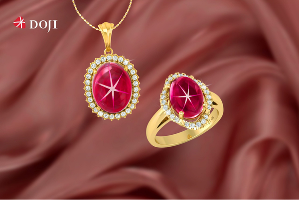 Trang sức gắn đá ruby đỏ mang ý nghĩa may mắn, thành công và bản lĩnh.