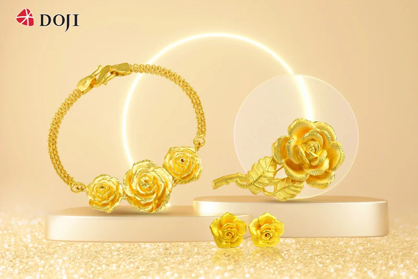 Cài áo DOJI với thiết kế tinh xảo là lựa chọn hoàn hảo cho phong cách thêm phần trang nhã và thanh lịch.