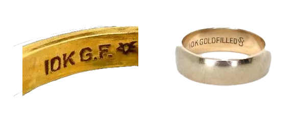 Ký hiệu G.F chỉ trang sức vàng ép, bền hơn mạ vàng