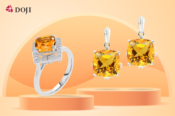 Trang sức gắn đá thạch anh tóc vàng biểu trưng cho sự thịnh vượng, tài lộc và may mắn