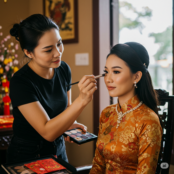 Để giữ vẻ rạng ngời trong ngày trọng đại, cô dâu nên trang điểm ít nhất hai lần