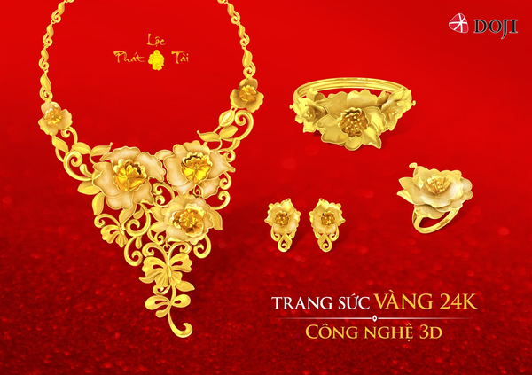Nhẫn cưới và các trang sức làm từ vàng 24K được ưa chuộng vì tỏa sáng với sắc vàng nguyên chất, biểu tượng cho tình yêu vĩnh cửu và giá trị bền vững qua thời gian