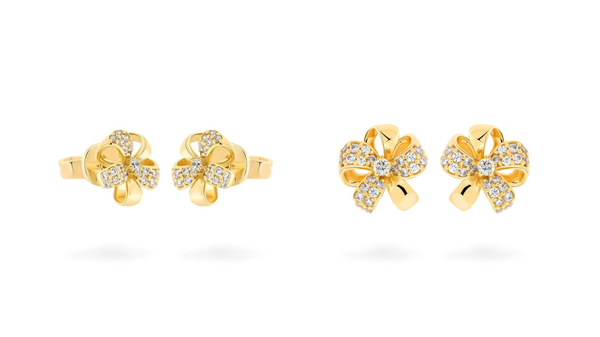 Bông tai vàng vàng 18K gắn đá CZ nổi bật với những viên đá lấp lánh, là lựa chọn hoàn hảo để tôn lên vẻ đẹp sang trọng và đẳng cấp của nàng