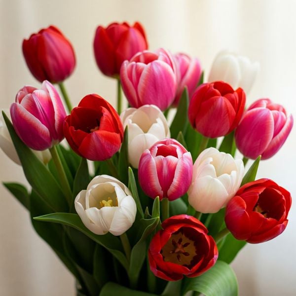 Hoa tulip mang đến thông điệp về tình yêu, hạnh phúc và may mắn, là món quà ý nghĩa trong những dịp đặc biệt