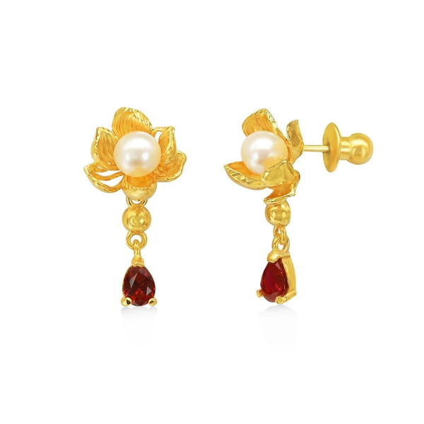 Hoa tai vàng 24K DOJI BLE0003210A1SY0 lấy cảm hứng từ hoa sen