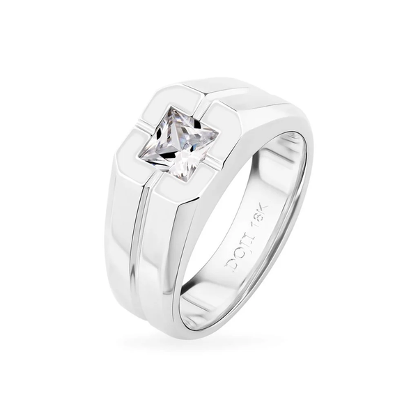 Với thiết kế đơn giản hiện đại, nhẫn nam vàng trắng 18K rất thích hợp với những anh chàng trẻ trung, cá tính