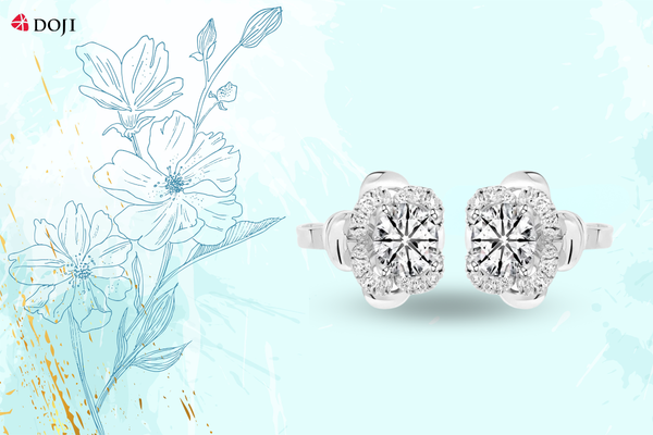 Nhẹ nhàng và thanh lịch, hoa tai đính kim cương mang đến cảm giác hài hòa như những cánh hoa khẽ chạm gió, tôn bật vẻ đẹp tinh tế của phái nữ