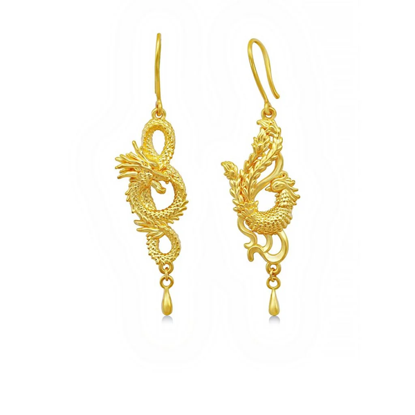 Hoa tai vàng 24K DOJI BFE6003110A1XX0 lấy cảm hứng từ linh vật Rồng Phượng