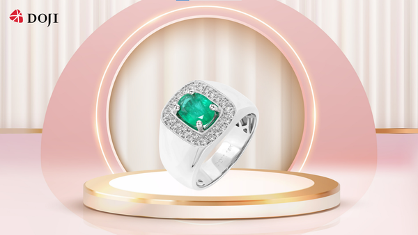 Chiếc nhẫn gắn đá Emerald phù hợp cho những ai yêu thích phong cách sang trọng và đẳng cấp