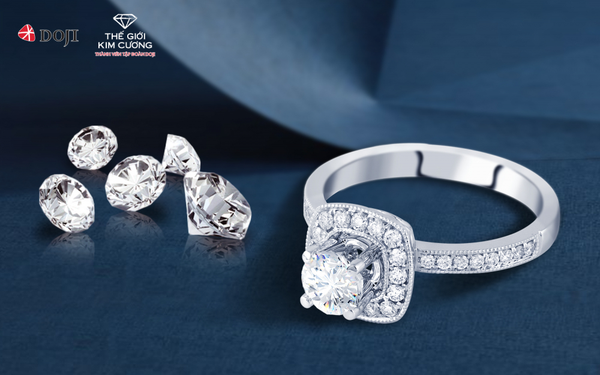 Nhẫn đính kim cương tôn vinh nét đẹp nhẹ nhàng, tinh tế
