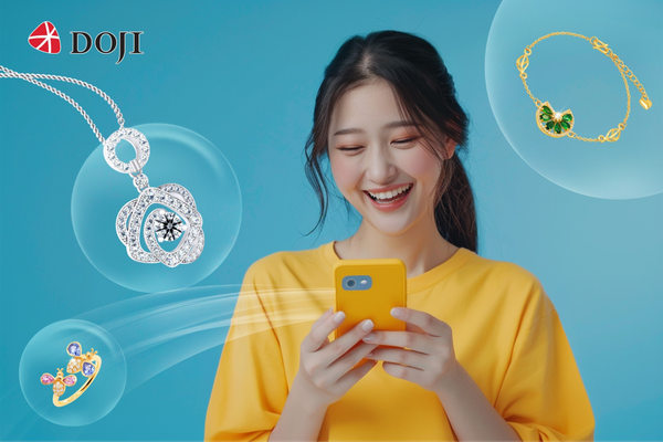 Mua sắm kim cương 6 ly 3 tiện lợi trên trang website chính thức của DOJI
