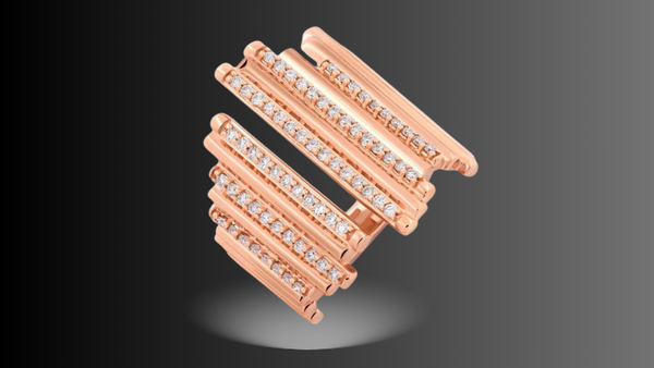 Nhẫn vàng hồng 18K đính kim cương DOJI (Mã sản phẩm: AFRR100114D3DA1)