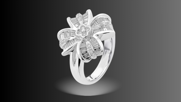 Nhẫn vàng trắng 18K đính kim cương DOJI (Mã sản phẩm: AFRR000113D2DA1)