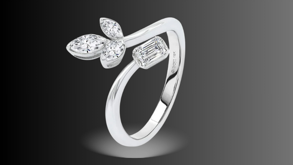 Nhẫn vàng trắng 18K gắn kim cương DOJI (Mã sản phẩm: AFRR000053D2DA1)