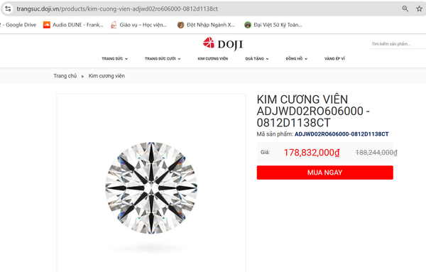 Bước 3 - Xem chi tiết từng sản phẩm trên website DOJI