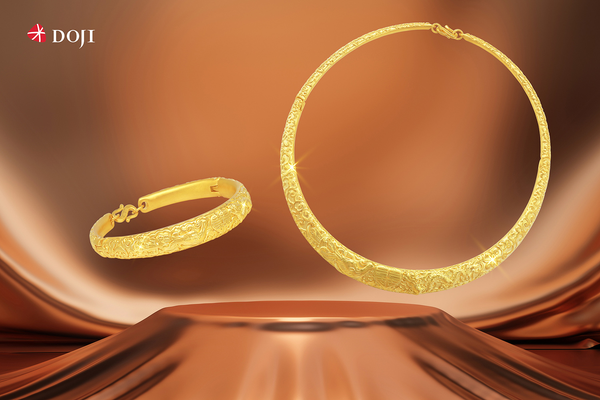 BST tôn vinh vẻ đẹp hài hòa của sự kết hợp giữa đôi phượng hoàng và rồng – hai biểu tượng bất diệt của tình yêu vĩnh cửu và hạnh phúc trọn vẹn