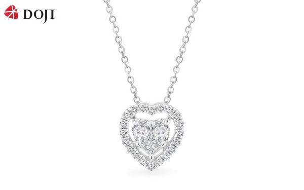 Tone màu vàng trắng 14K làm tôn lên sự lấp lánh tuyệt hảo của sợi dây chuyền
