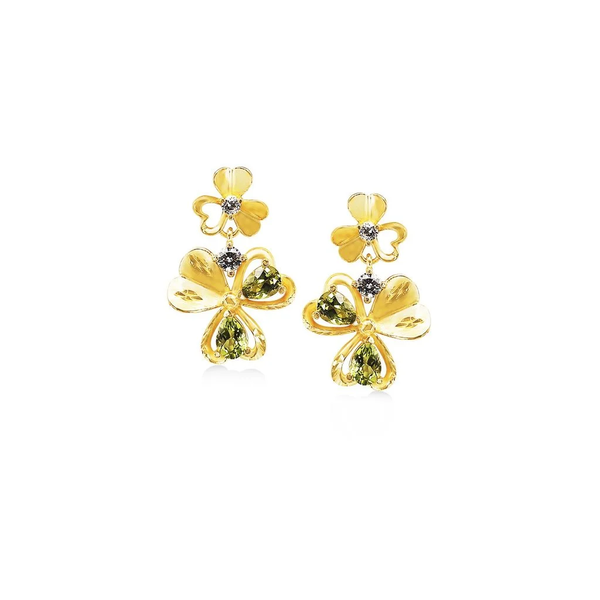 Với chất liệu vàng 24K kết hợp cùng đá Peridot, sản phẩm hoa tai&nbsp; mang đến sự sang trọng và thanh lịch cho người đeo