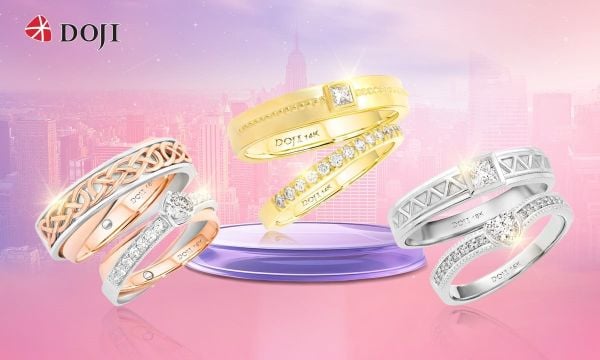 Nhẫn cưới vàng tây bao gồm nhiều màu sắc