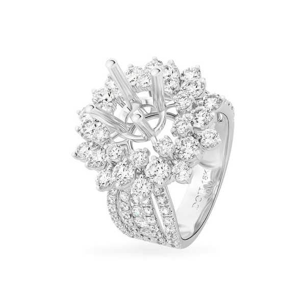 Ổ nhẫn vàng trắng 18K DOJI AFRA000221D2KK1 mang vẻ đẹp sang trọng, quyền lực