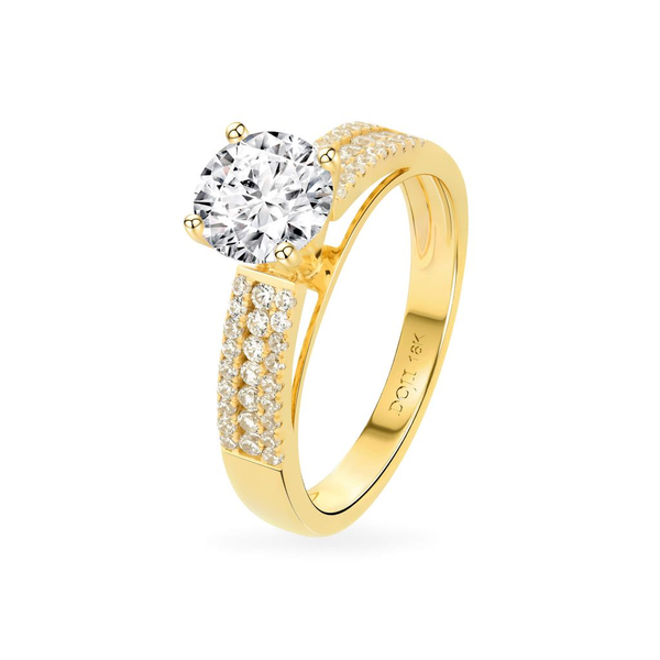Nhẫn vàng 18K đính đá CZ sang trọng, đẳng cấp
