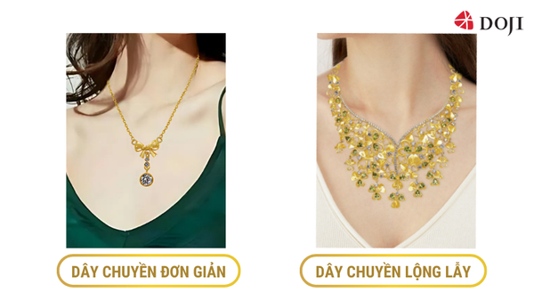 Chọn dây chuyền cưới theo phong cách thiết kế đơn giản và lộng lẫy