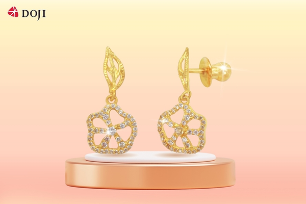 Bông tai vàng 24K DOJI BLE0003059A1SY1 mang một vẻ đẹp sang trọng và tinh tế.