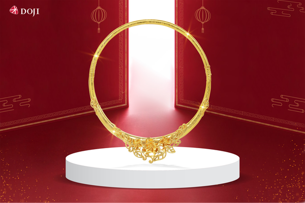 Kiềng vàng 3 chỉ là trang sức có thiết kế vòng tròn cứng, làm từ vàng 24K hoặc 18K