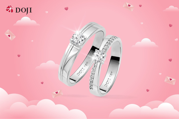 Nhẫn cưới vàng 18K DOJI như minh chứng cho tình yêu bền lâu mãi mãi