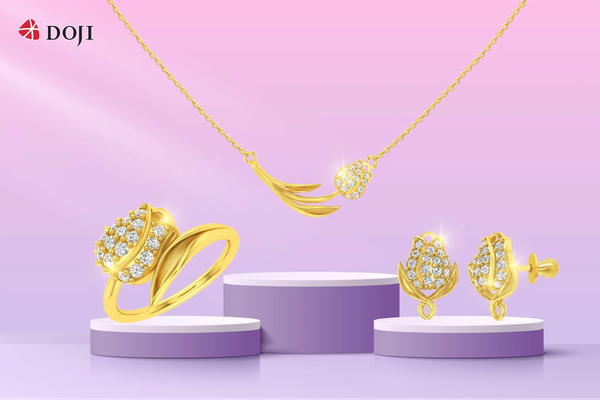Bộ sản phẩm “Nữ hoàng mùa xuân” đá trắng CZ thanh lịch, phù hợp với những cô gái yêu thích sự nhẹ nhàng, tinh tế