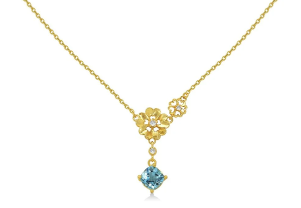 Mặt dây chuyền đính đá Topaz xanh dương gợi lên vẻ đẹp trí tuệ, giúp thúc đẩy sự sáng tạo