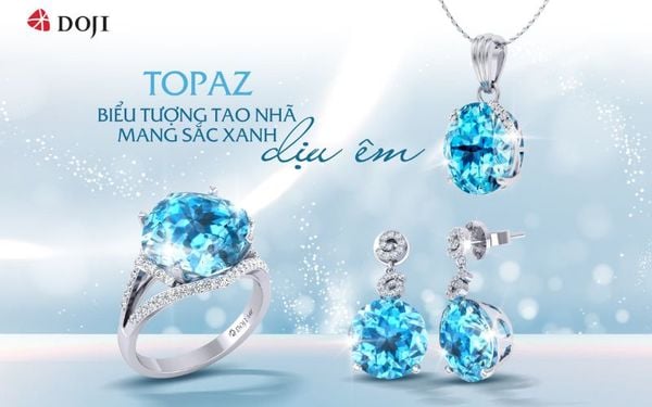 Các sản phẩm trang sức đá Topaz xanh dương của DOJI