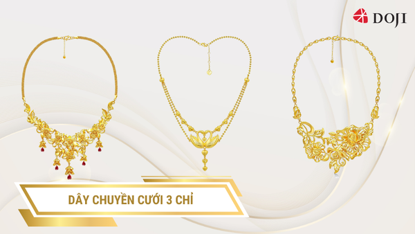 Dây chuyền cưới 24K 3 chỉ là món quà cưới giá trị