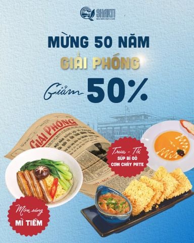 GIẢM 50% TUẦN ĐẠI LỄ - MỪNG 50 NĂM GIẢI PHÓNG MIỀN NAM