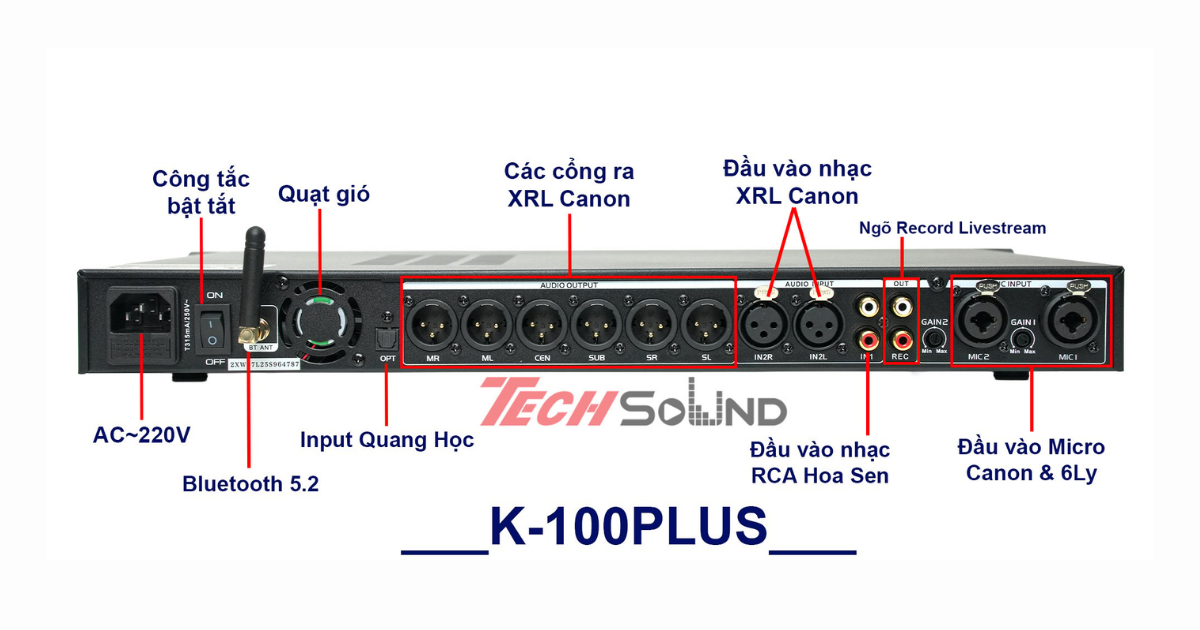 Đánh giá chi tiết vang số cao cấp Techsound K100 Plus [Ver2]