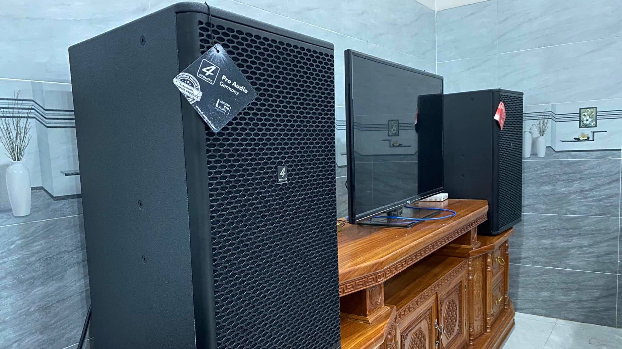 Thi công dàn loa 4Acoustic Sc15 cho gia đình tại Long An