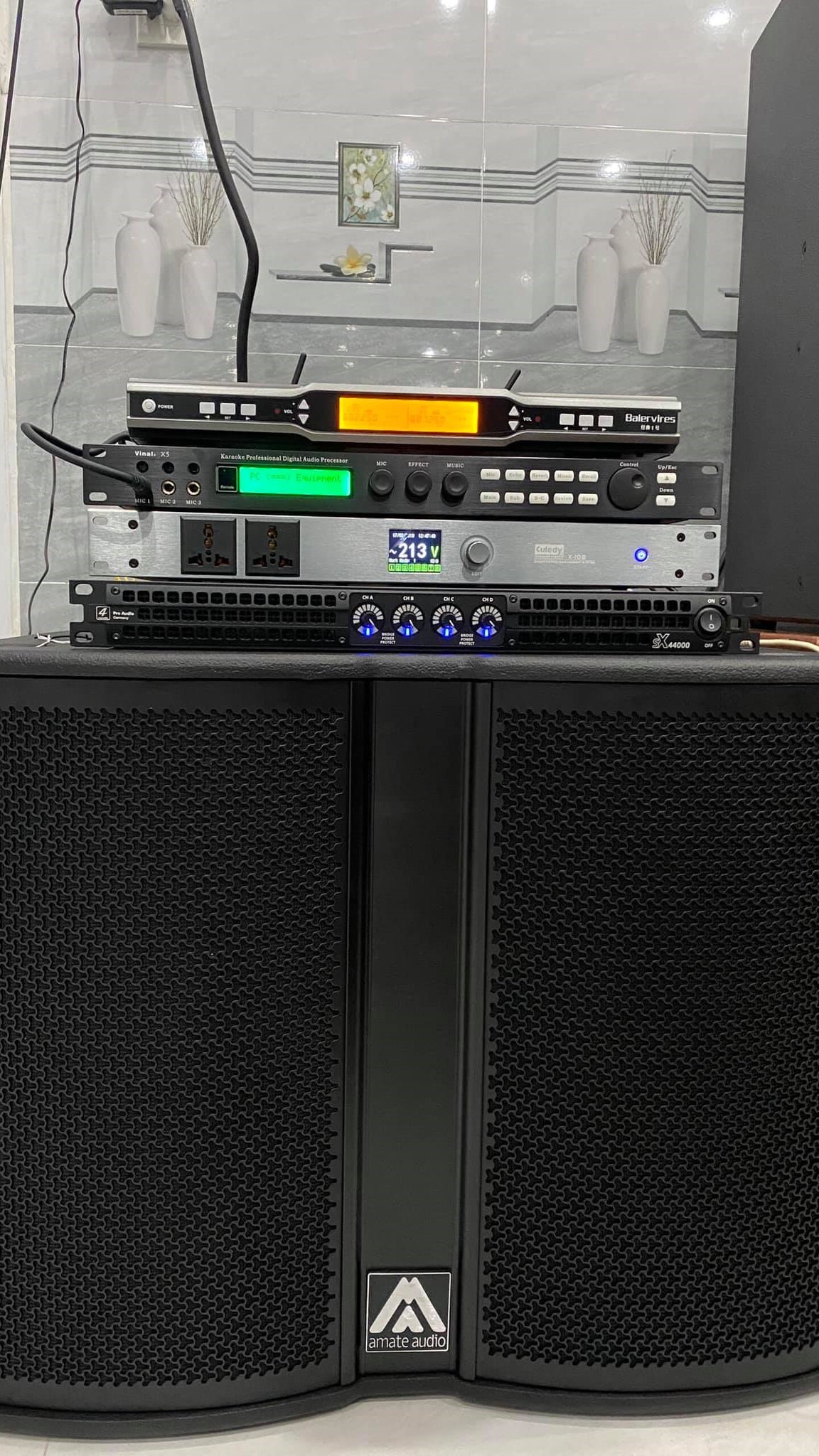 Thi công dàn loa 4Acoustic Sc15 cho gia đình tại Long An