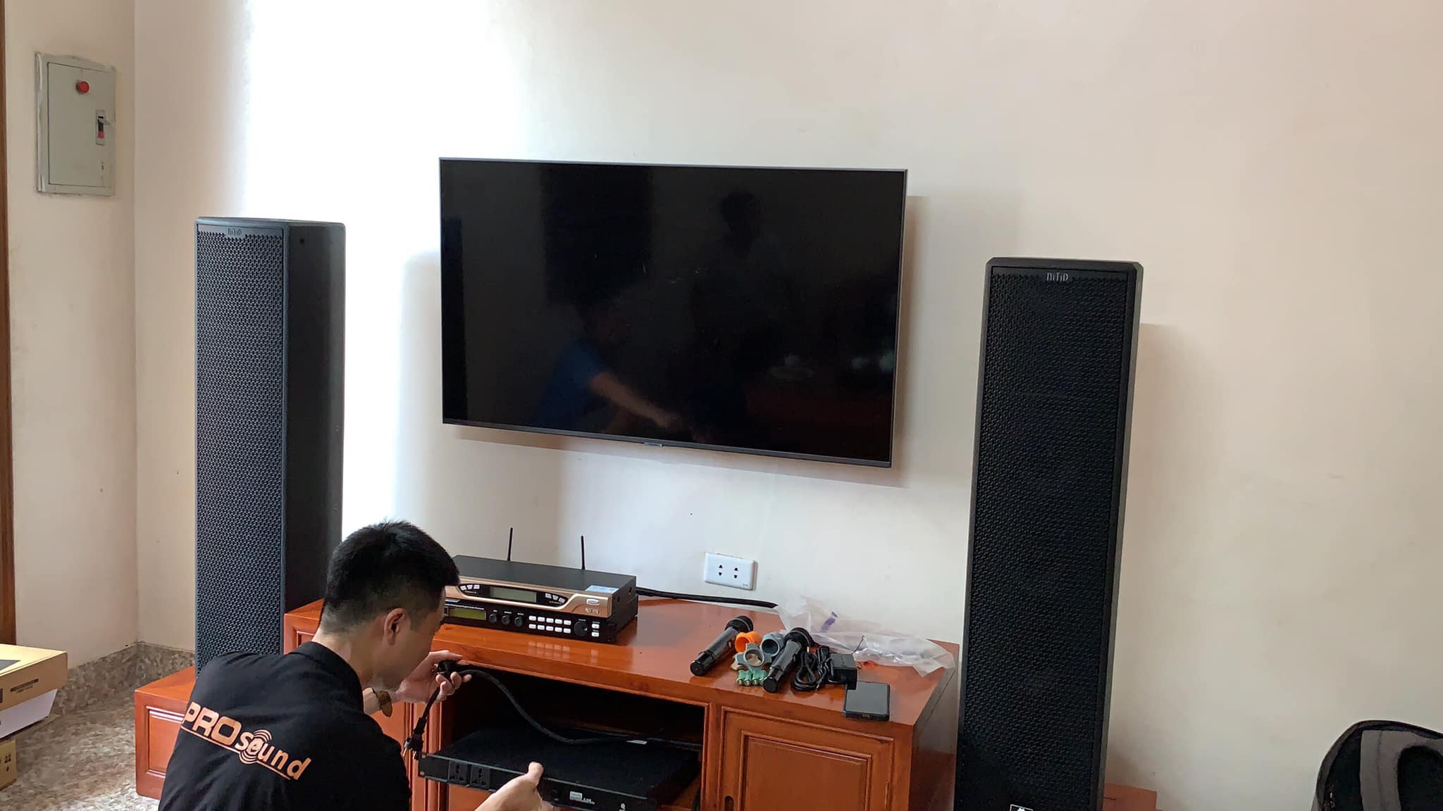 Thi công dàn âm thanh Amate Nitid N46 tại Mỹ Hào - Hưng Yên