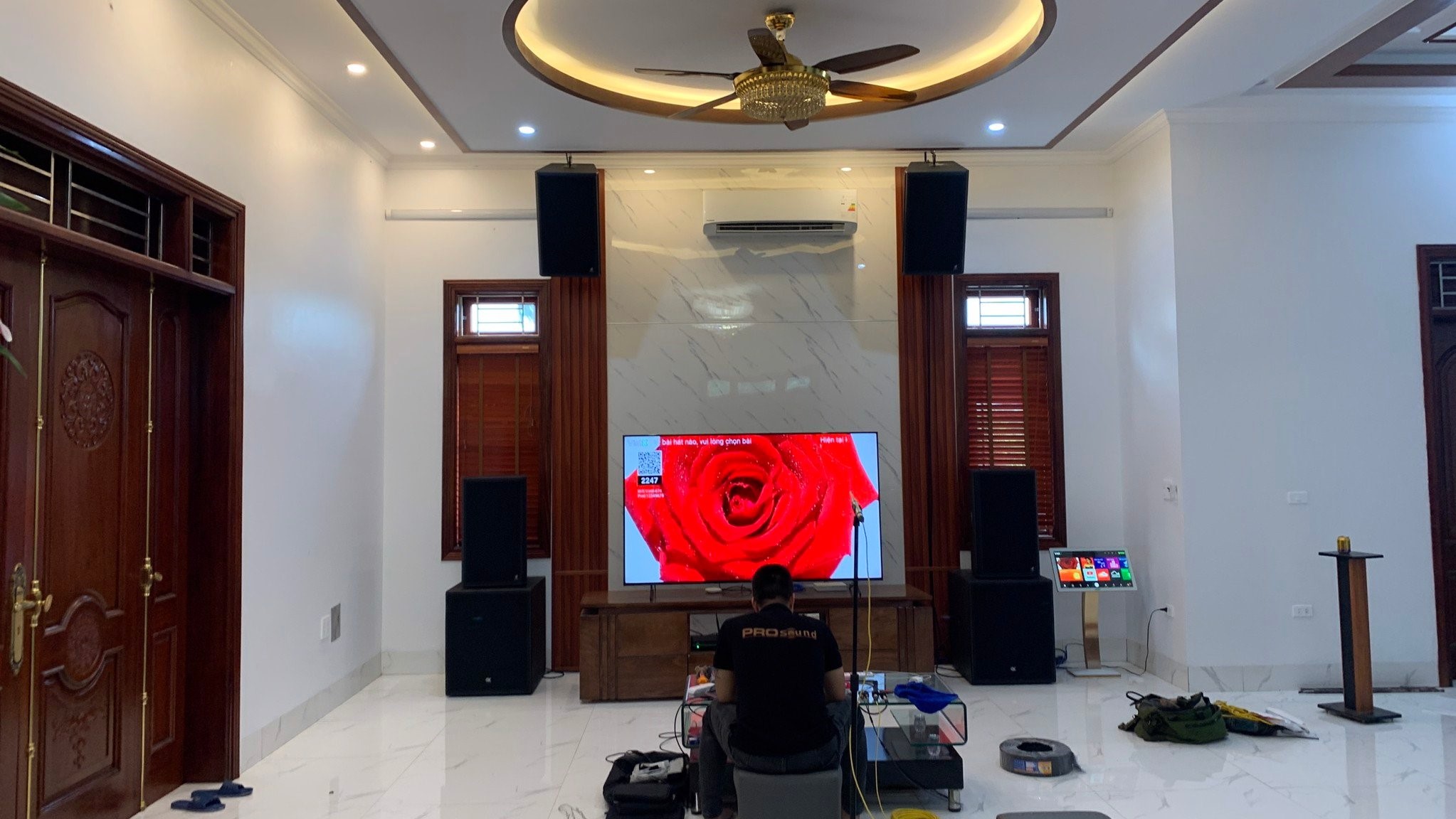 Thi công dàn loa karaoke 4-Acoustic 115Q tại Phú Xuyên - Hà Nội