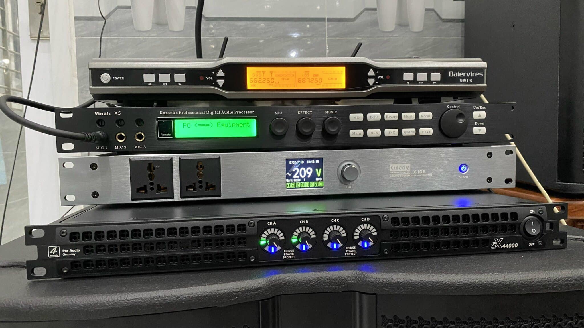 Thi công dàn loa 4Acoustic Sc15 cho gia đình tại Long An