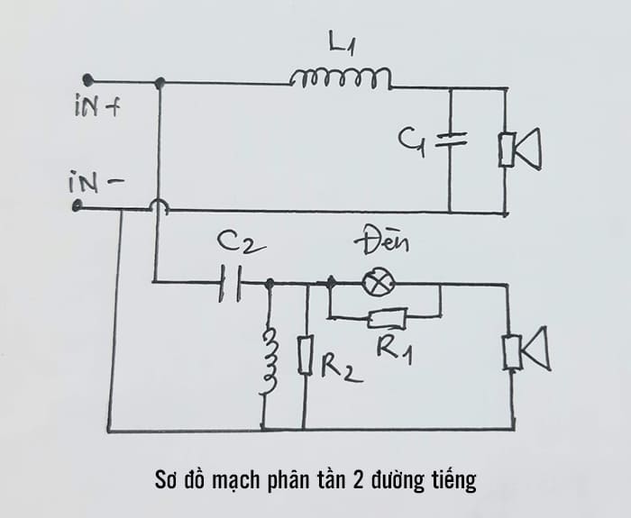 Cách đấu nối mạch phân tần với loa treble