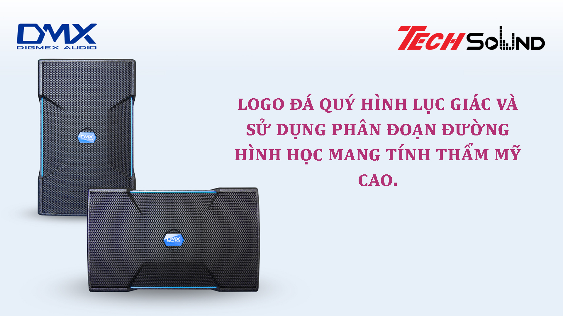 Logo đá quý hình lục giác và sử dụng phần đoạn đường hình học mang tính thẩm mỹ cao
