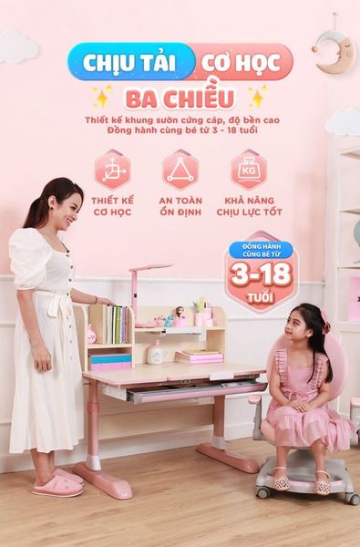 Bàn học bằng gỗ thông minh Chilux Smart L