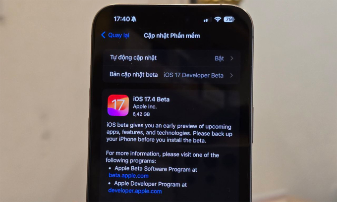 iOS 17.4 beta cho cài ứng dụng ngoài App Store