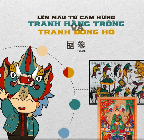 Long-Colored from the inspiration of Hang Trong and Dong Ho paintings
