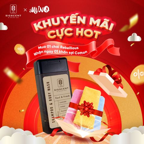Mua 1 Chai Dầu Gội Rebellious 2in1, Tặng Ngay 1 Khăn Mặt Cotton Cao Cấp tại MINO