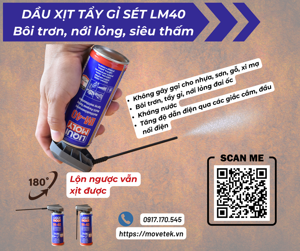 Tính năng nổi bật của dầu xịt tẩy gỉ sét Liqui Moly LM40