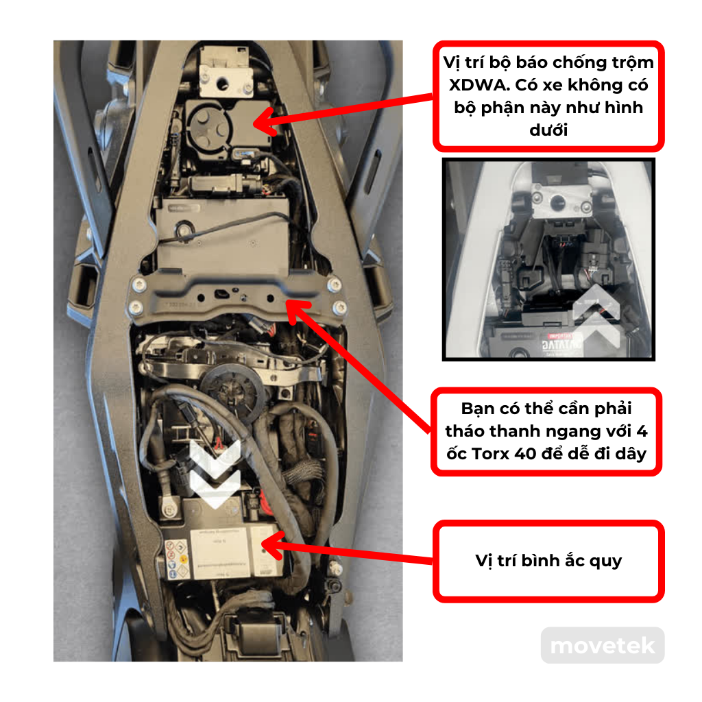ezCAN Mojave - Vi tri binh acquy