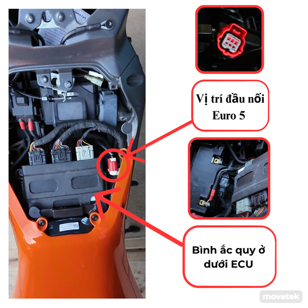 Vị trí đầu nối Euro 5 trên xe KTM 1290